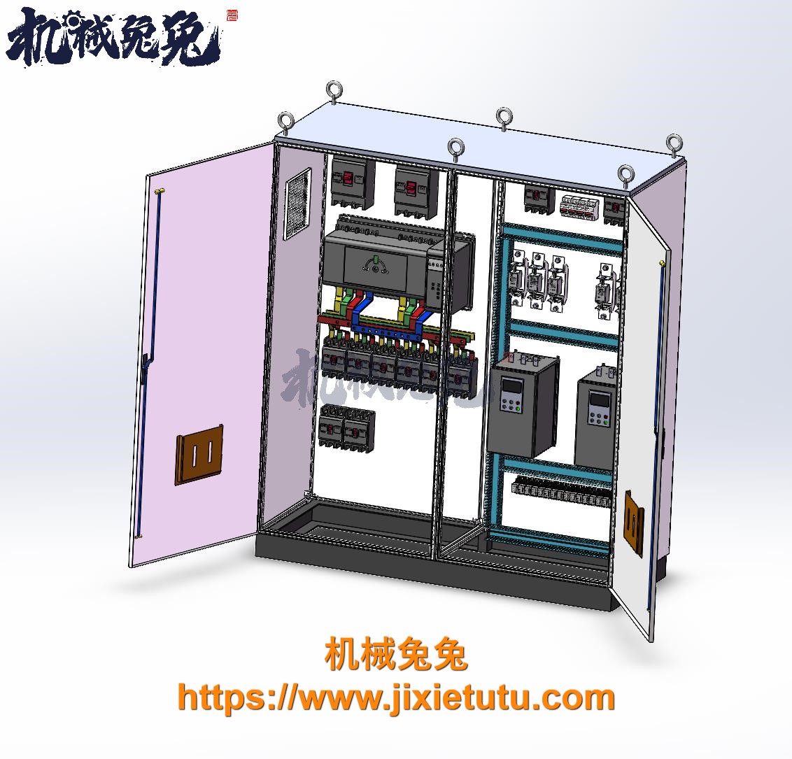 solidworks钣金图纸操作台配电柜电气柜开关柜箱变机柜图纸_机械兔兔