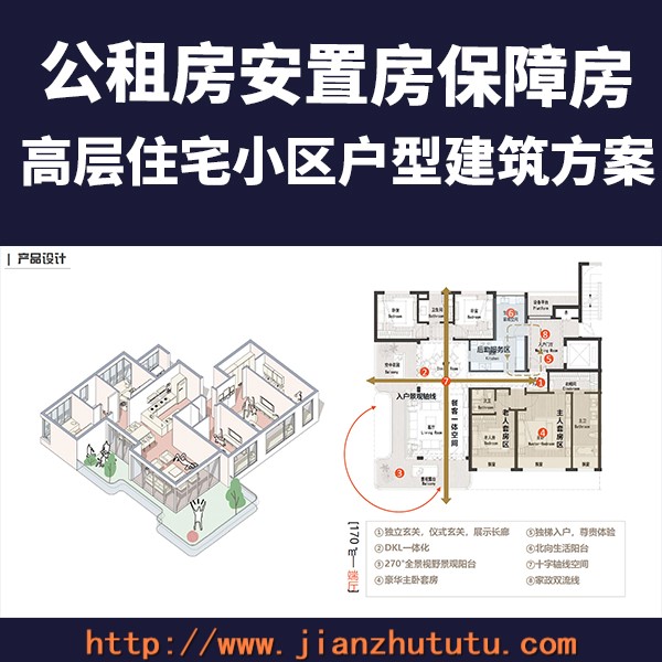2022公租房安置房保障房高层住宅小区户型建筑方案设计文本效果图
