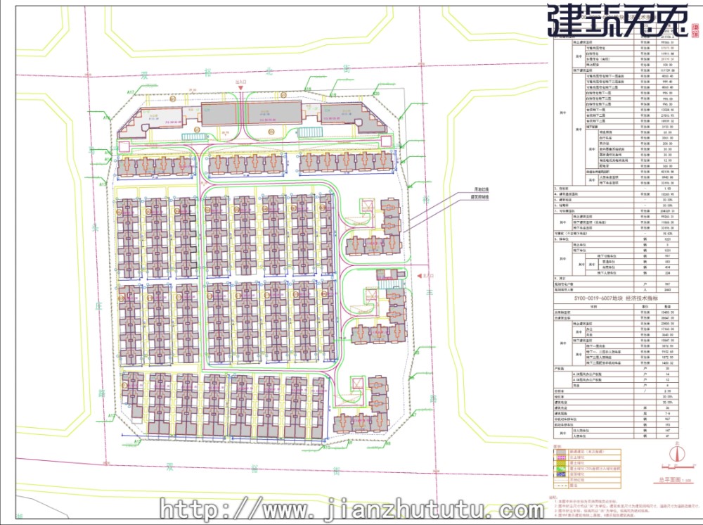 住宅强排报规总图新户型库CAD双拼联排叠墅合院洋房商墅商业素材_建筑兔兔