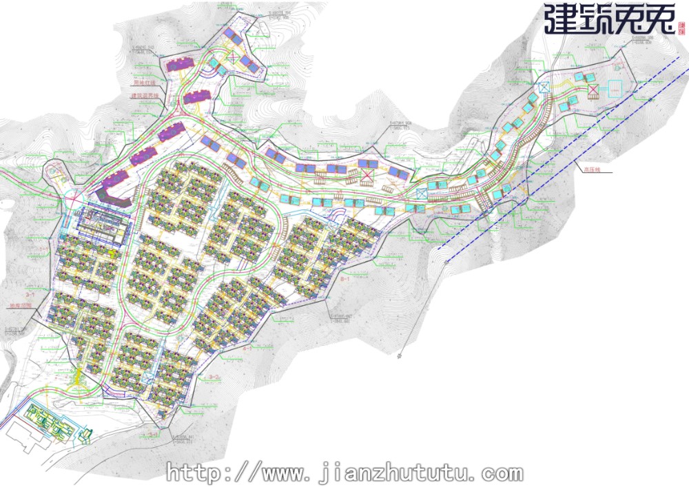 住宅强排报规总图新户型库CAD双拼联排叠墅合院洋房商墅商业素材_建筑兔兔